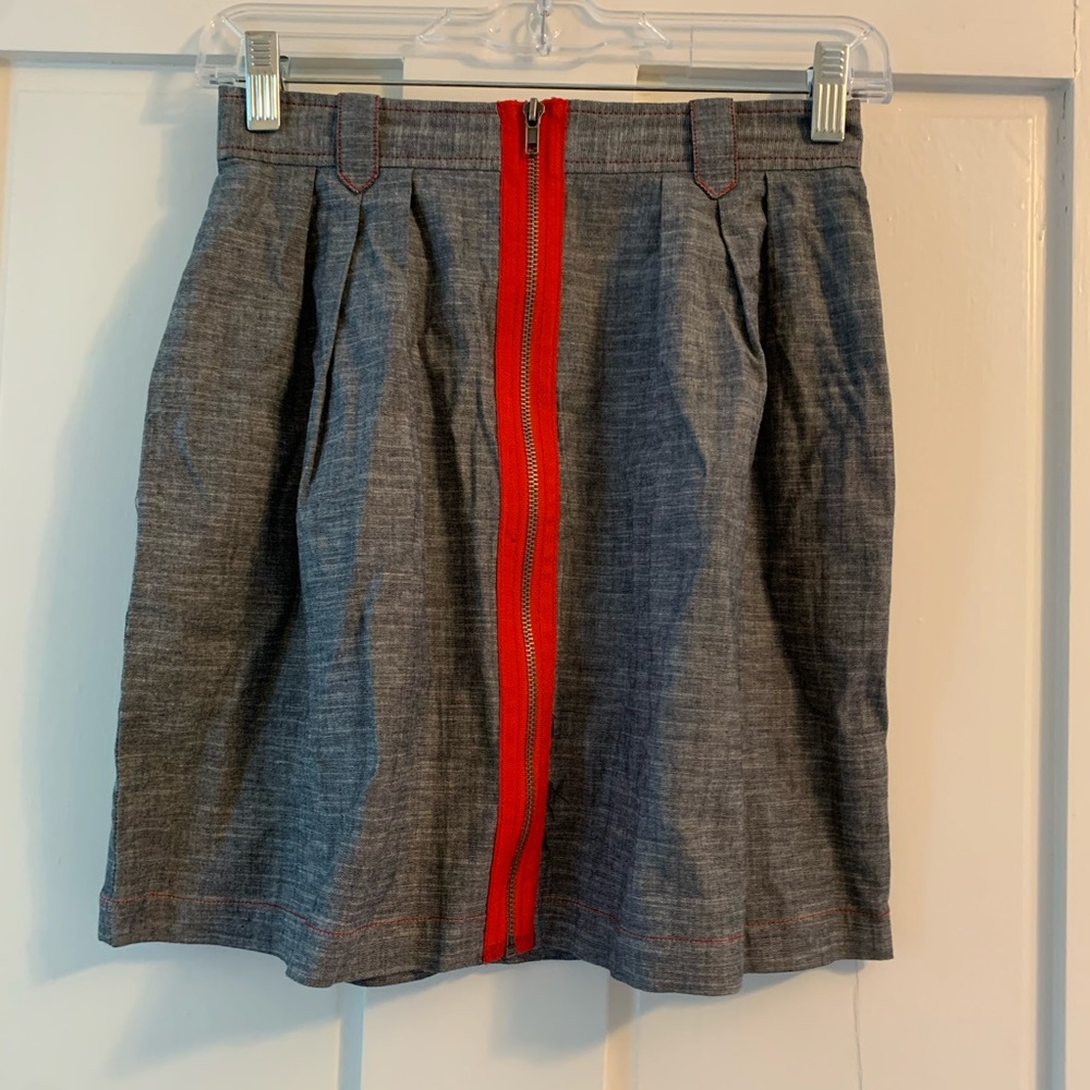 Vintage chambray zip up skirt size 2